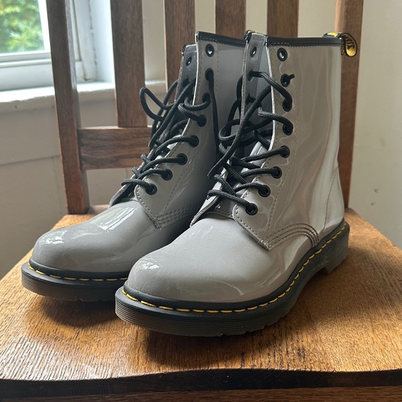 Dr. Martens Shoes - Gray Patent Leather Doc Martens Dr. Martens DOCS Air Wair Boots Sz 41
